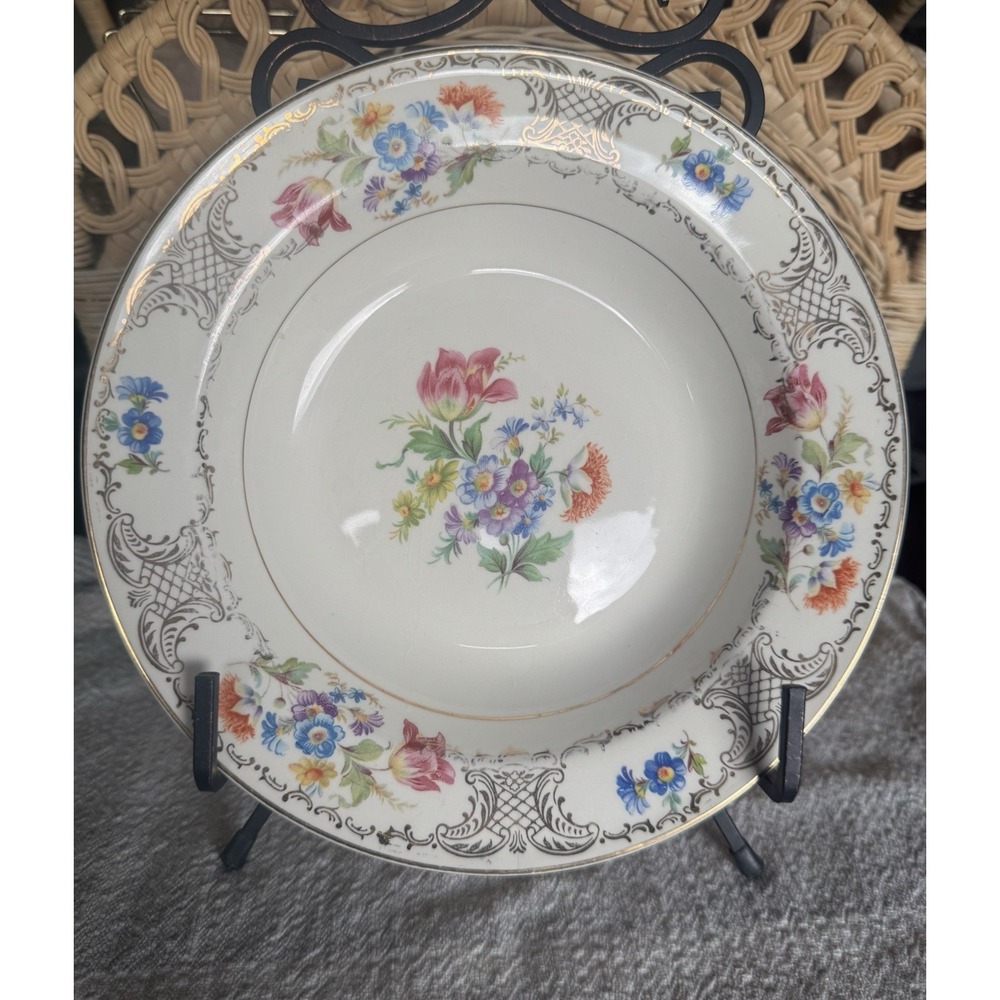 Vintage Floral Edwin M. Knowles China Plate
